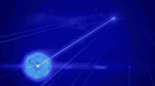 a blue background with a white star in the middle