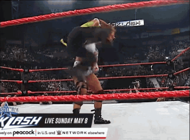 a wrestling match is live on peacock on may 8
