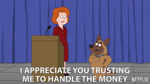 I Appreciate You Trusting Me To Handle The Money Bullet GIF - I Appreciate You Trusting Me To Handle The Money Bullet Karen Crawford GIFs