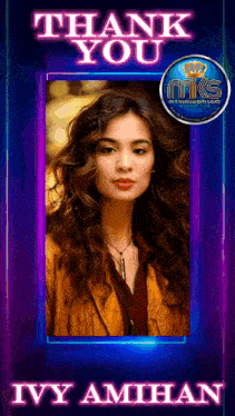 a thank you card for ivy aminan with a picture of a woman