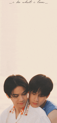 two men are hugging each other with the words i do what i love written on the bottom