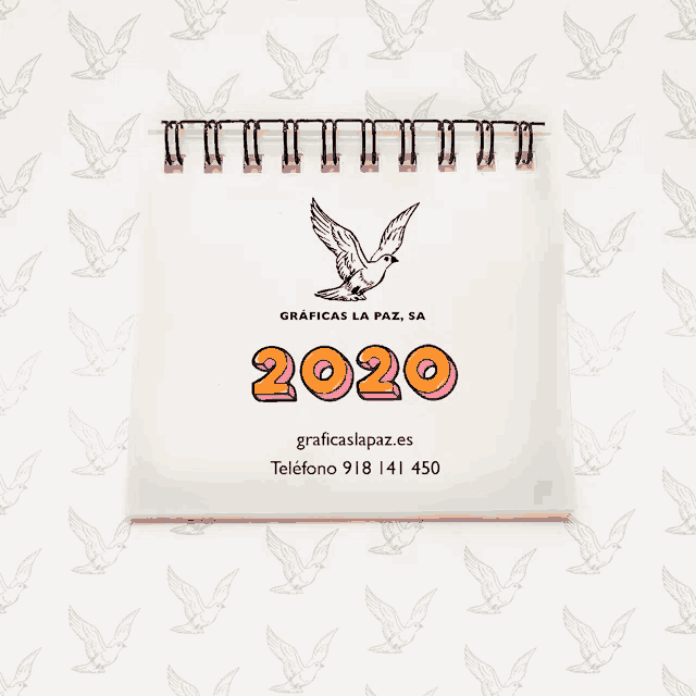 an advertisement for graficas la paz says 2022 and has a bird on it