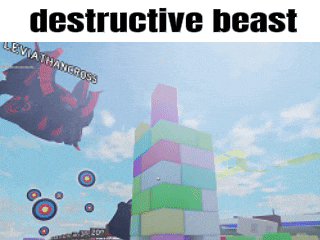 a picture of a video game with the words destructive beast