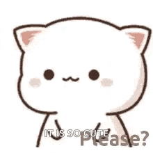 a sticker of a cat asking if it is so cute .