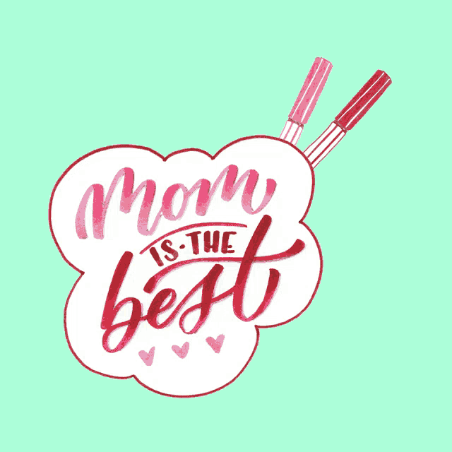 a cloud with the words mom is the best written inside of it