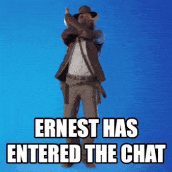 ernest has entered the chat with a picture of a man holding a gun