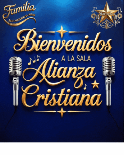 a sign that says bienvenidos a la sala alianza cristiana on it