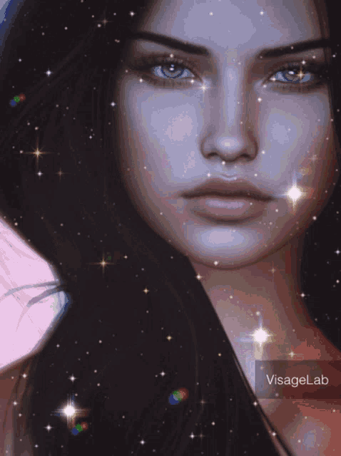 a close up of a woman 's face with visagellab written on the bottom right