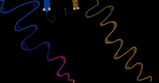 a black background with a rainbow colored swirl in the middle