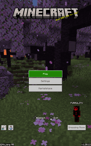 a screenshot of a video game called minecraft with a green play button