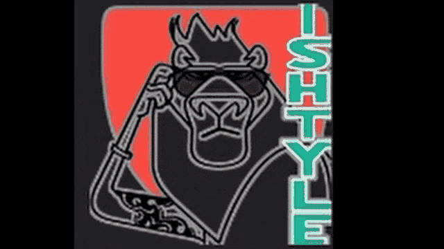 a drawing of a gorilla with a crown on his head and the words i-style below it