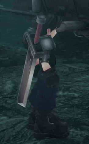 a video game character holding a large sword