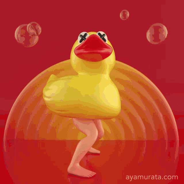 a picture of a rubber duck with a x on its eyes
