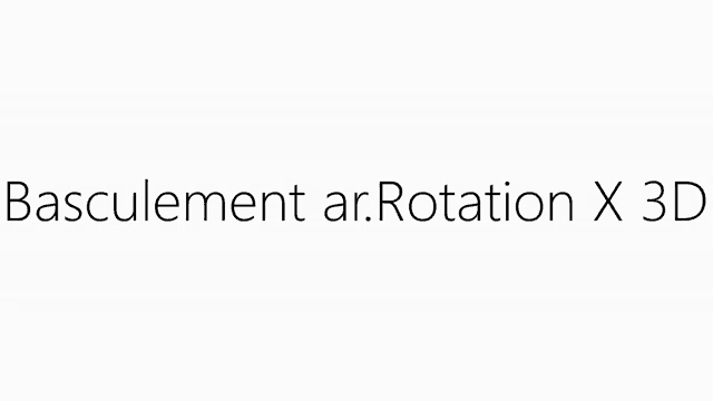 a white background with the words bascuulement ar.rotation x 3d