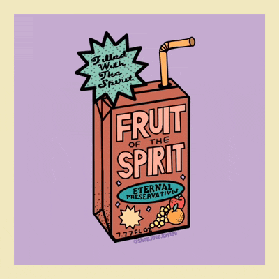 a carton of fruit of the spirit juice with a straw