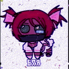 a cartoon drawing of a girl with the word bug on the bottom left