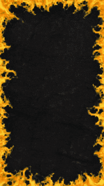 a black background with a yellow fire border around it