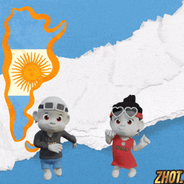 a boy and a girl are standing next to each other with the word zhot on the bottom