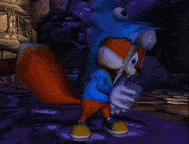 a cartoon character wearing a blue jacket with the letter b on the collar