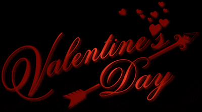 the word valentine 's day is written in red letters