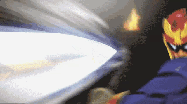 a cartoon character is shooting a lightning bolt at another character .