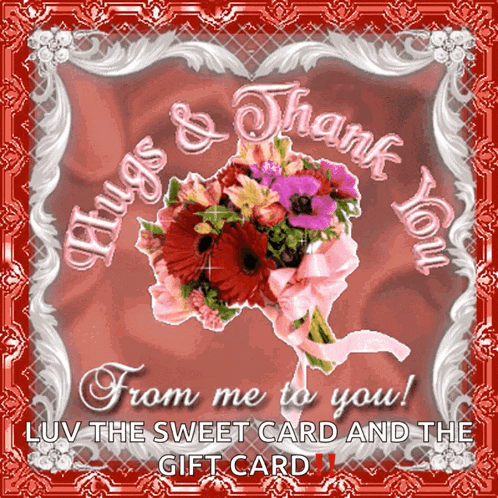 a greeting card with a bouquet of flowers and the words from me to you