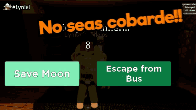 a screenshot of a game that says noiseas cobarde on it