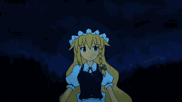 a drawing of a girl with long blonde hair and a bow in her hair