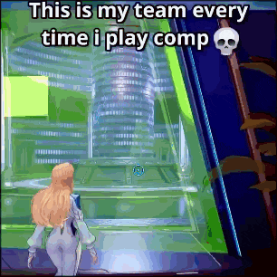 a screenshot of a video game with the caption this is my team every time i play comp