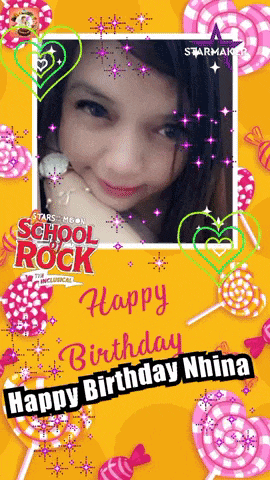 a picture of a girl in a frame that says happy birthday nhina