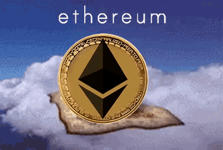 a gold coin with the word ethereum on the bottom