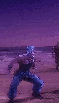 a cartoon character is jumping in the air with his hand up
