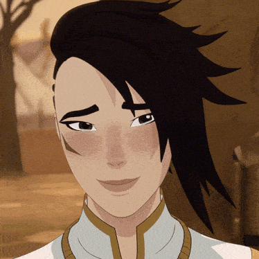 a close up of a cartoon character 's face with a smile on his face