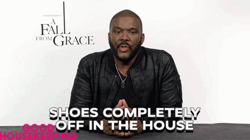 Shoes Completely Off In The House Tyler Perry GIF - Shoes Completely Off In The House Tyler Perry Remove Your Shoes GIFs