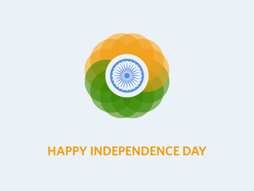 a poster that says happy independence day with a flower