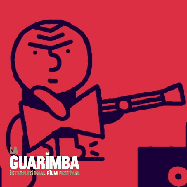 a poster for the guarimba international film festival shows a man playing a guitar