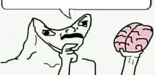 a black and white drawing of a man with a mustache and a brain .