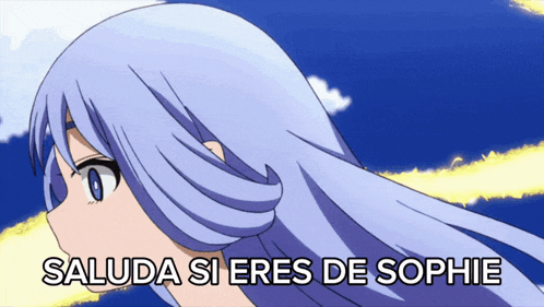 a picture of a girl with the words saluda si eres de sophie below it