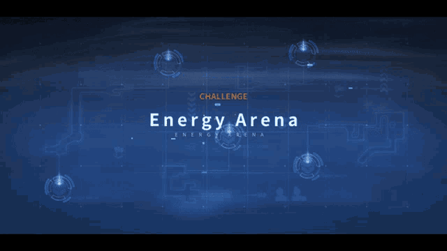 a blue background with the words challenge energy arena