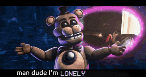 a cartoon of a teddy bear with the words man dude i 'm lonely