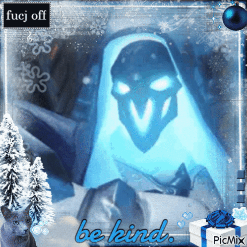 a picture of a ghost with the words " fucj off " above it