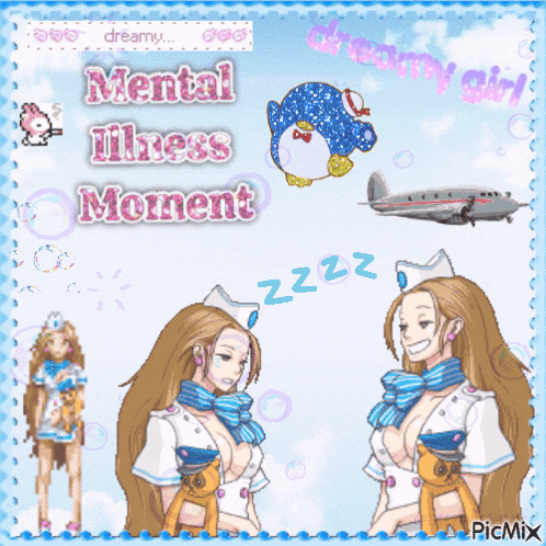 a picture of a woman with the words mental illness moment on it