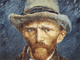 a painting of a man wearing a hat and a beard