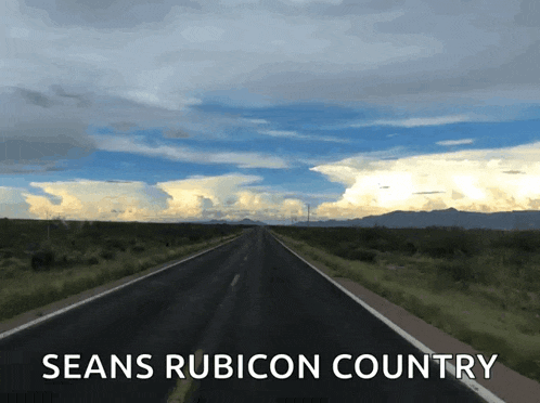 a picture of a road that says seans rubicon country on the bottom