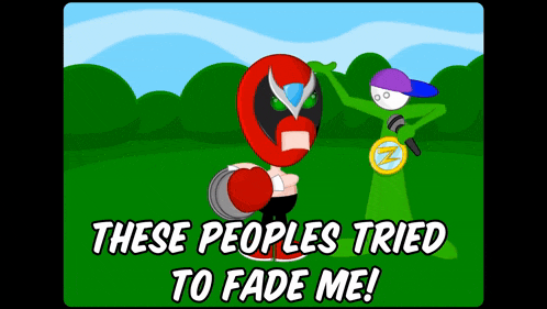 these peoples tried to fade me with a cartoon of a superhero