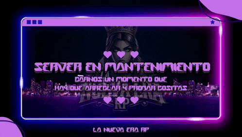 a computer screen with the words server en mantenimiento