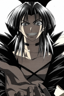 a black and white drawing of a man with a choker on his neck