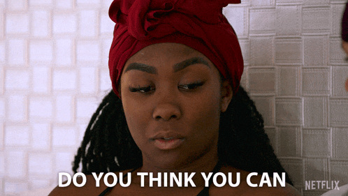 a woman wearing a red turban says do you think you can netflix