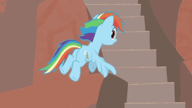a cartoon drawing of a rainbow coming out of a rock