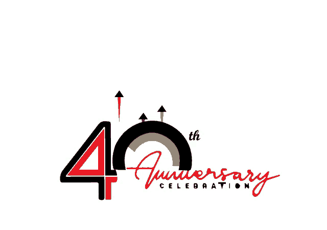 a logo for a 40th anniversary celebration is displayed